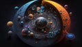 3D Mathematical Representation of The Universe. AI generative.
