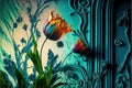 Beautiful colorful intricate floral background. Abstract floral wallpaper, Generative Ai