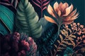 Beautiful colorful intricate floral background. Abstract floral wallpaper, Generative Ai