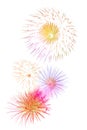 Beautiful colorful isolated firework display for celebration hap