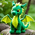 Knitted dragon toy