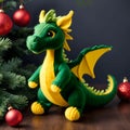Knitted dragon toy