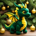 Knitted dragon toy