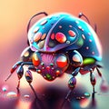 Beautiful colorful ladybug. 3d rendering, 3d illustration. Generative AI