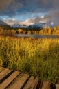 Beautiful colorful landscape. View on mountain lake with crystal clear azure water in High Tatras. Slovakia. Royalty Free Stock Photo