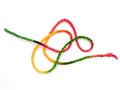 Colorful rope isolated on white background. Royalty Free Stock Photo