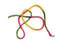 Colorful rope isolated on white background. Royalty Free Stock Photo