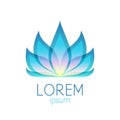 Beautiful colorful lotus flower logo sign