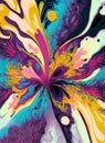 Beautiful Colorful Marbling Flower Posters and Art Prints