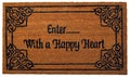 Beautiful Colorful Motif design Welcome zute doormat with `EnterÃ¢â¬Â¦ with a happy heart` Text