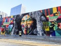 Beautiful Colorful Mural in Seaport of Rio de Janerio, Brazil