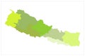 Beautiful colorful new nepal map of illustration with province