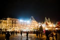 Beautiful and colorful new year`s illumination on red square