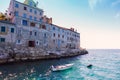 Colorful facade of an old house in Rovinj Royalty Free Stock Photo