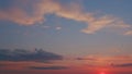 Beautiful colorful panorama of summer sunset blue sky with different shades. Timelapse.