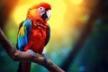 beautiful colorful parrot AI generated