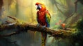 Beautiful colorful parrot in the rain forest, wildlife and nature concept Royalty Free Stock Photo