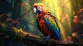 Beautiful colorful parrot in the rain forest, wildlife and nature concept Royalty Free Stock Photo