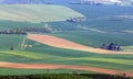 Beautiful colorful patches of rural land seen from above