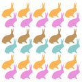 Beautiful Colorful Rabbits Pattern, Background, Texture