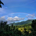 Beautiful and colorful rainbow in sky