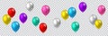 Beautiful colorful realistic seamless vector of colorful flying party balloons Royalty Free Stock Photo