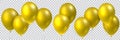 Beautiful colorful realistic seamless vector of golden flying party balloons Royalty Free Stock Photo