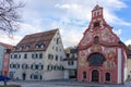 Beautiful colorful romantic city of Fussen Germany with decorated houses