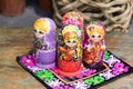 Beautiful Colorful Russian Nesting Dolls Royalty Free Stock Photo