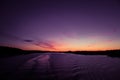 A beautiful, colorful seascape of the Sweden winter eventing from a ferry Royalty Free Stock Photo