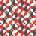 Beautiful of Colorful Semi Circle and Quarter Circle, Repeated, Abstract, Illustrator Pattern Wallpaper