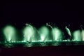 Beautiful and colorful show of dancing water in the night