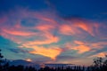 Beautiful colorful sky in twilight time, sunlight of sunset with cloudscape in evening.