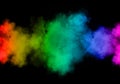 Beautiful colorful smoke abstract on black background. Magical light effect