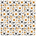Beautiful of Colorful Square, Circle and Half Circle, Repeated, Abstract, Illustrator Pattern Wallpaper