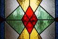 Beautiful colorful stained glass window detail and texture. Royalty Free Stock Photo