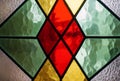 Beautiful colorful stained glass window detail and texture. Royalty Free Stock Photo