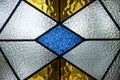 Beautiful colorful stained glass window detail and texture. Royalty Free Stock Photo