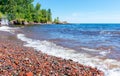 Beautiful colorful stones along the shore of Lake Superior Royalty Free Stock Photo