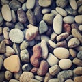 Beautiful colorful stones by the sea on the beach. Royalty Free Stock Photo