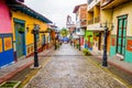 Beautiful and colorful streets in Guatape, known as town of Zocalos. Colombia