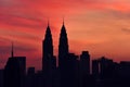 Beautiful sunrise over Kuala Lumpur cityscape