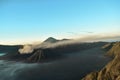 Beautiful colorful sunrise over Mount Bromo and wild island in Mount Bromo National Park Royalty Free Stock Photo