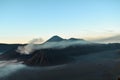 Beautiful colorful sunrise over Mount Bromo and wild island in Mount Bromo National Park Royalty Free Stock Photo