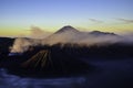 Beautiful colorful sunrise over Mount Bromo and wild island in Mount Bromo National Park Royalty Free Stock Photo