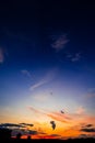 A beautiful colorful sunset. A dark blue sky, a dark red skyline Royalty Free Stock Photo