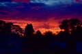 A flaming evening sunset sky Royalty Free Stock Photo