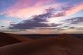 Beautiful colorful sunset in Erg Chebbi Dunes, Sahara Desert, Merzouga, Morocco Royalty Free Stock Photo