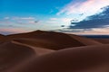 Beautiful colorful sunset in Erg Chebbi Dunes, Sahara Desert, Merzouga, Morocco Royalty Free Stock Photo