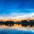 Beautiful colorful sunset on a lake Royalty Free Stock Photo